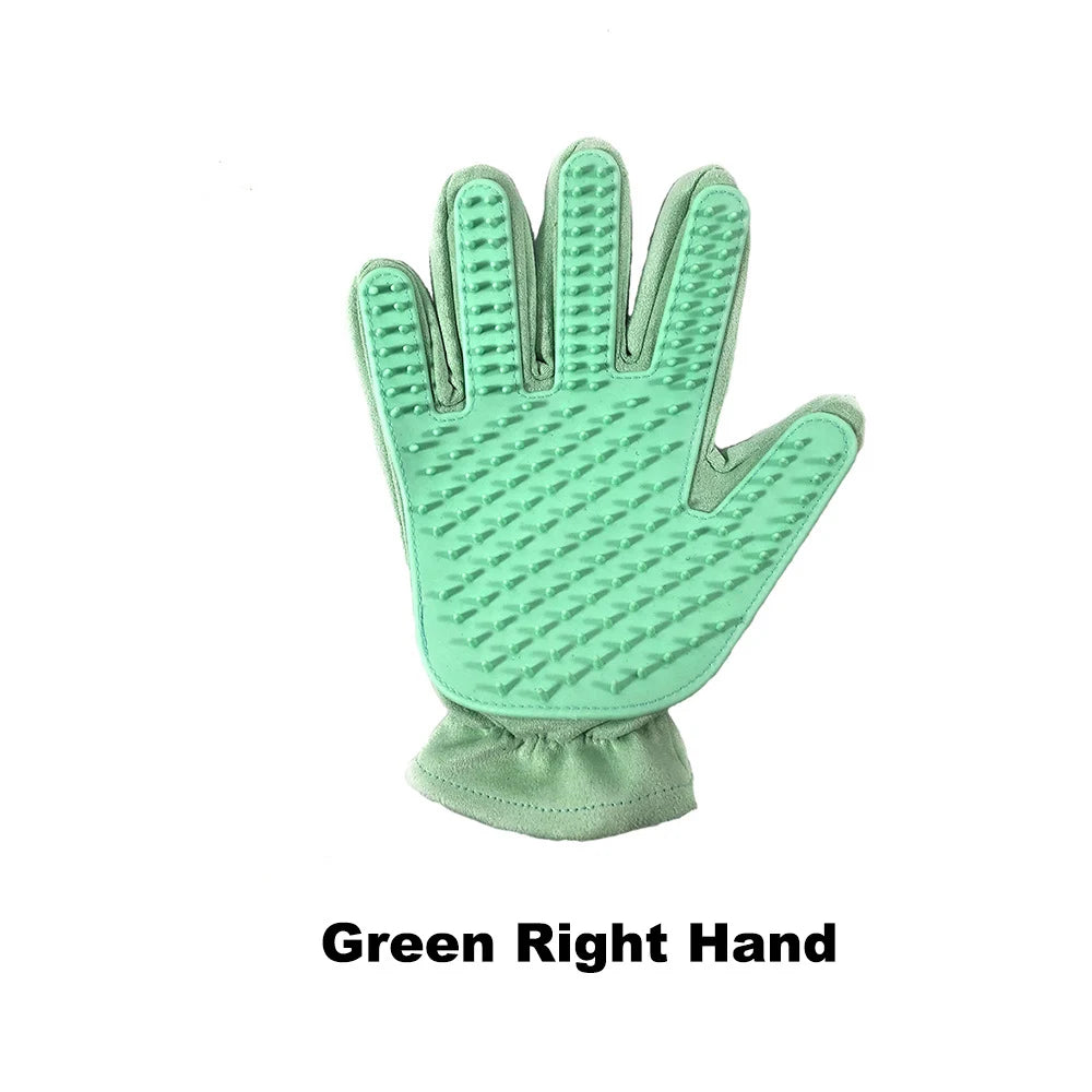 Cute Suede Silicone Cat Dog Pet Deshedding Brush Glove for Animal Wool Combing Cats Pet Hair Glove Pet Grooming Glove GL0001