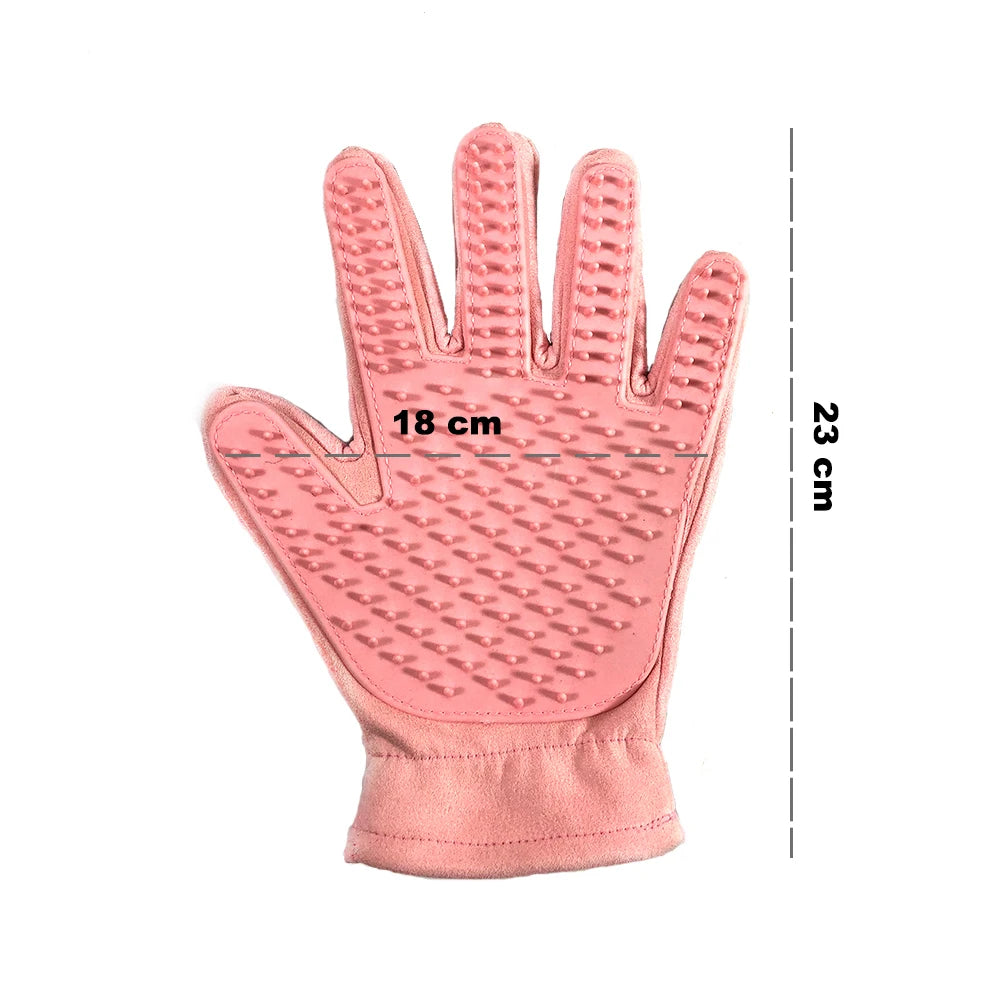 Cute Suede Silicone Cat Dog Pet Deshedding Brush Glove for Animal Wool Combing Cats Pet Hair Glove Pet Grooming Glove GL0001